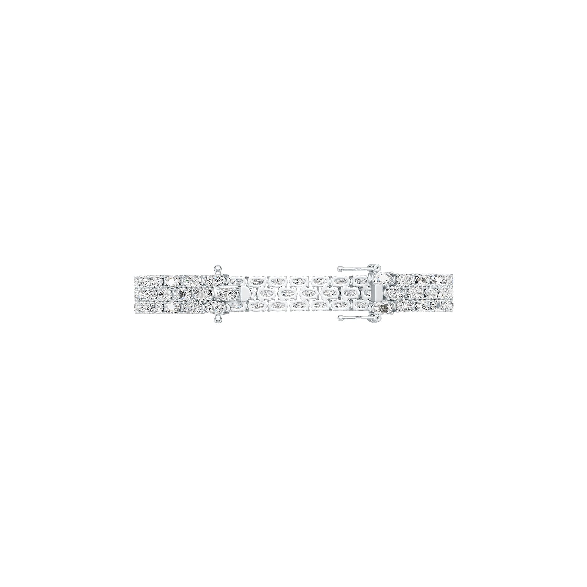 Sterling Silver Bracelet Semi Mount Setting Tennis Bracelet Oval OV 5x3mm 3 row DHJ