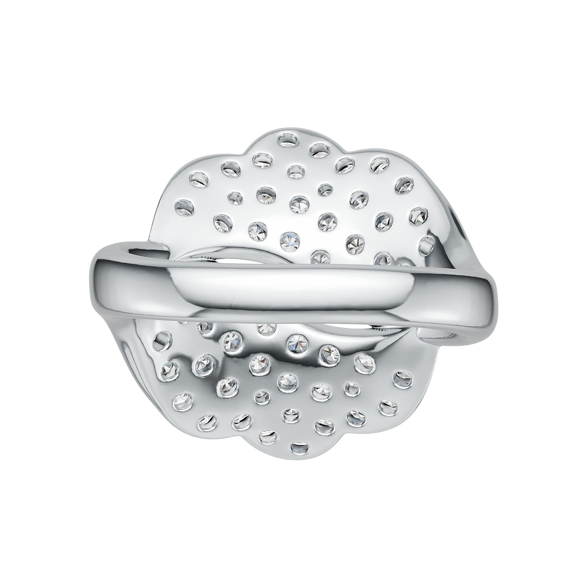 Sterling Silver Ring Leaf Theme with White Topaz or Moissanite DHJ