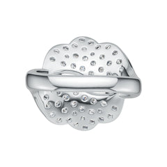 Sterling Silver Ring Leaf Theme with White Topaz or Moissanite DHJ