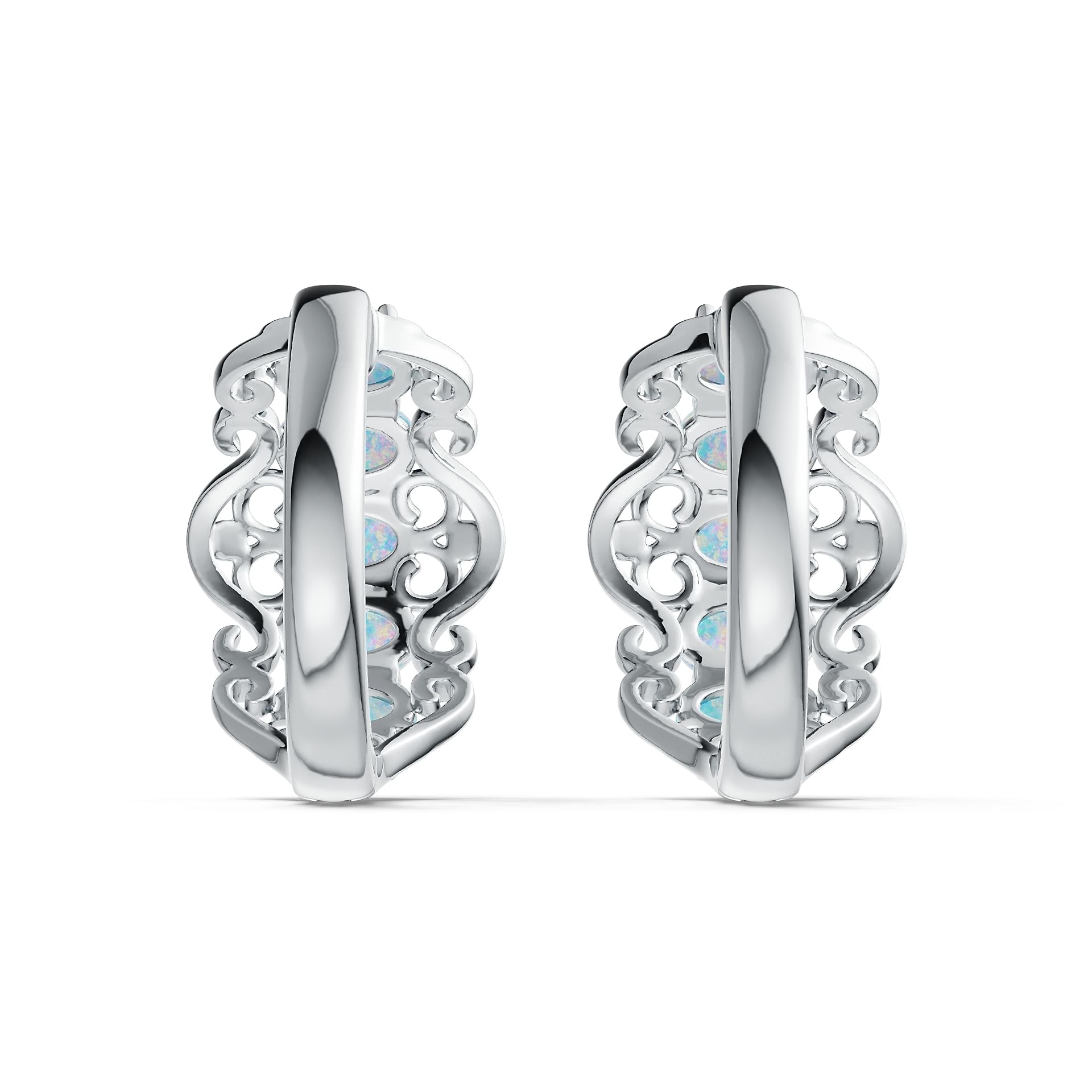 Sterling Silver Semi Mount Earrings Setting Oval OV 6X4mm Cabochon DHJ