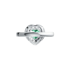 Platinum Semi Mount Ring Setting Heart HT 8X8mm Solitaire Halo Diamond Accent DHJ