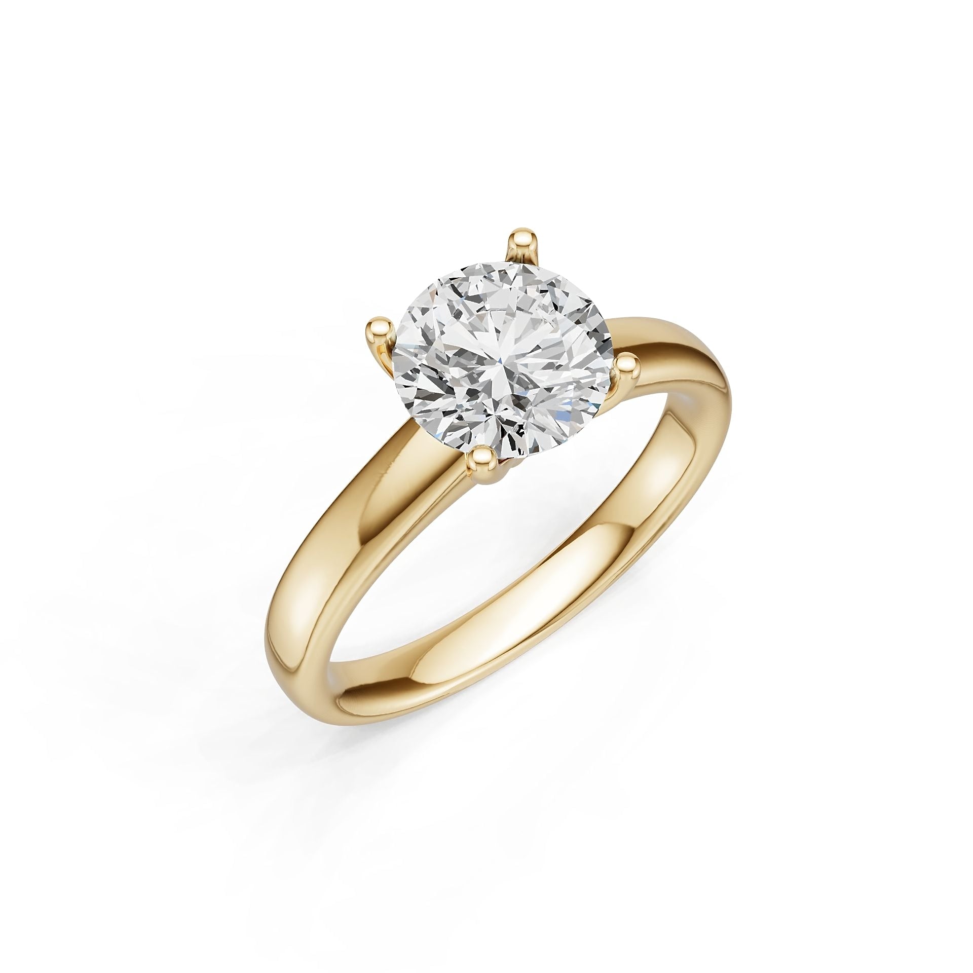 10K Gold Semi Mount Ring Setting Round Ro 8x8mm Moissanite Accent Syz Jewelry