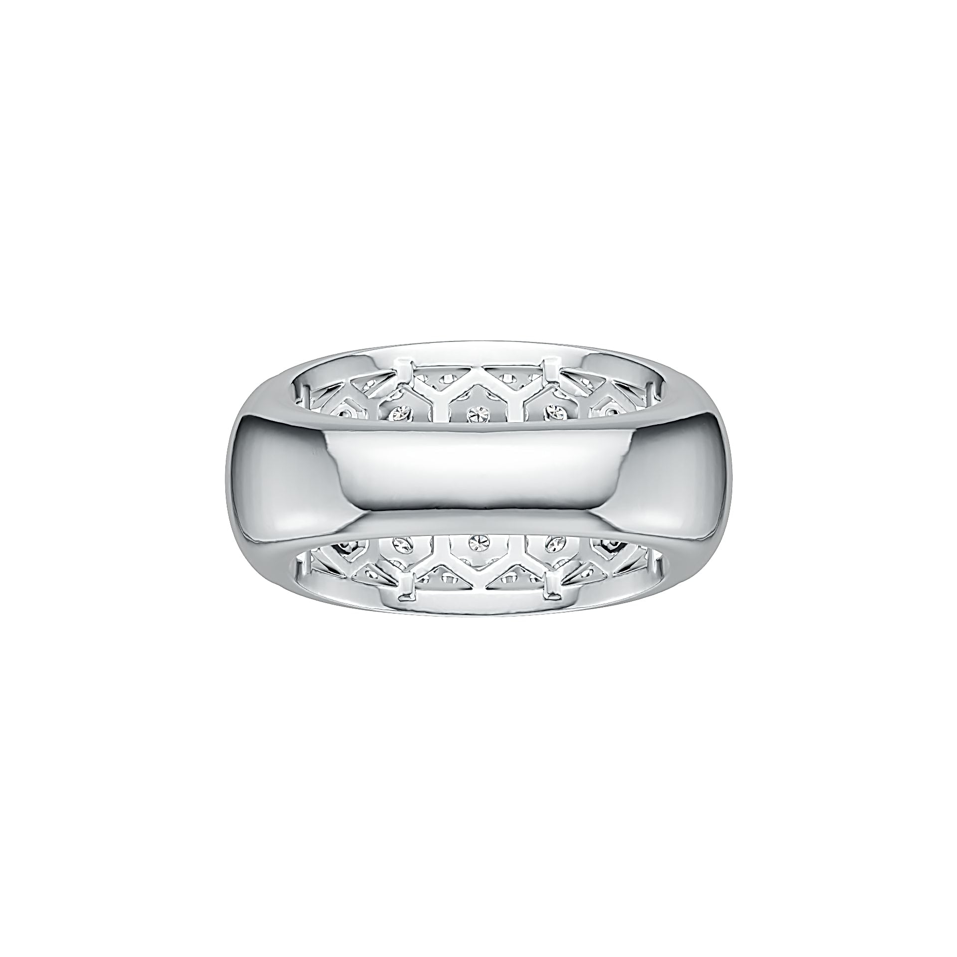 10K Gold Pave Dome Ring with or Moissanite Moissanite Accent DHJ