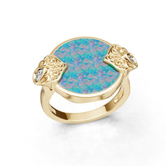 18K Gold Semi Mount Ring Setting Round Ro 18x18mm Syz Jewelry