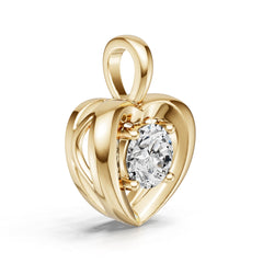 10K Gold Semi Mount Pendant Setting Round Ro 6x6mm Moissanite Accent Syz Jewelry