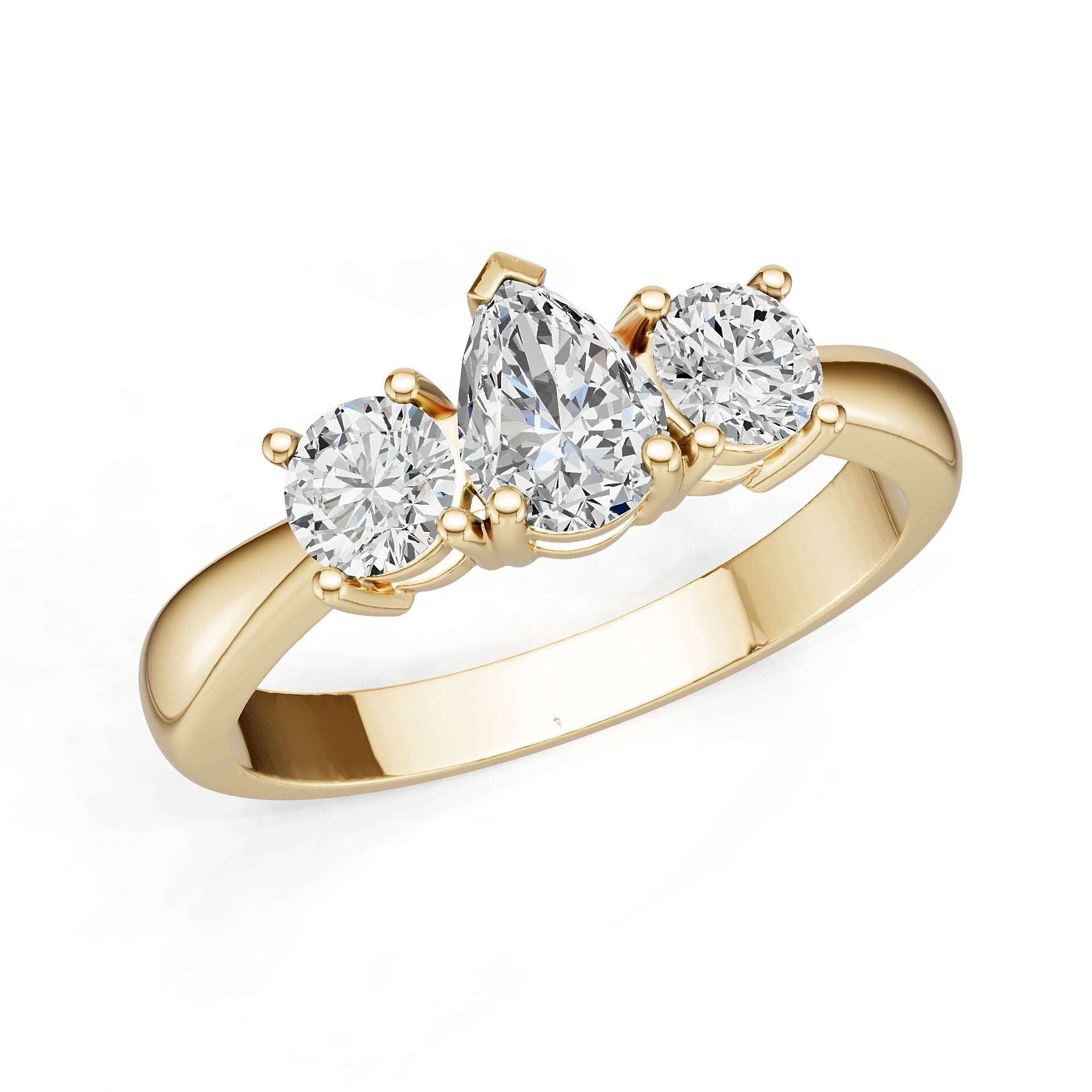 14K Gold Semi Mount Ring Setting Pear Pe 7x5mm Syz Jewelry