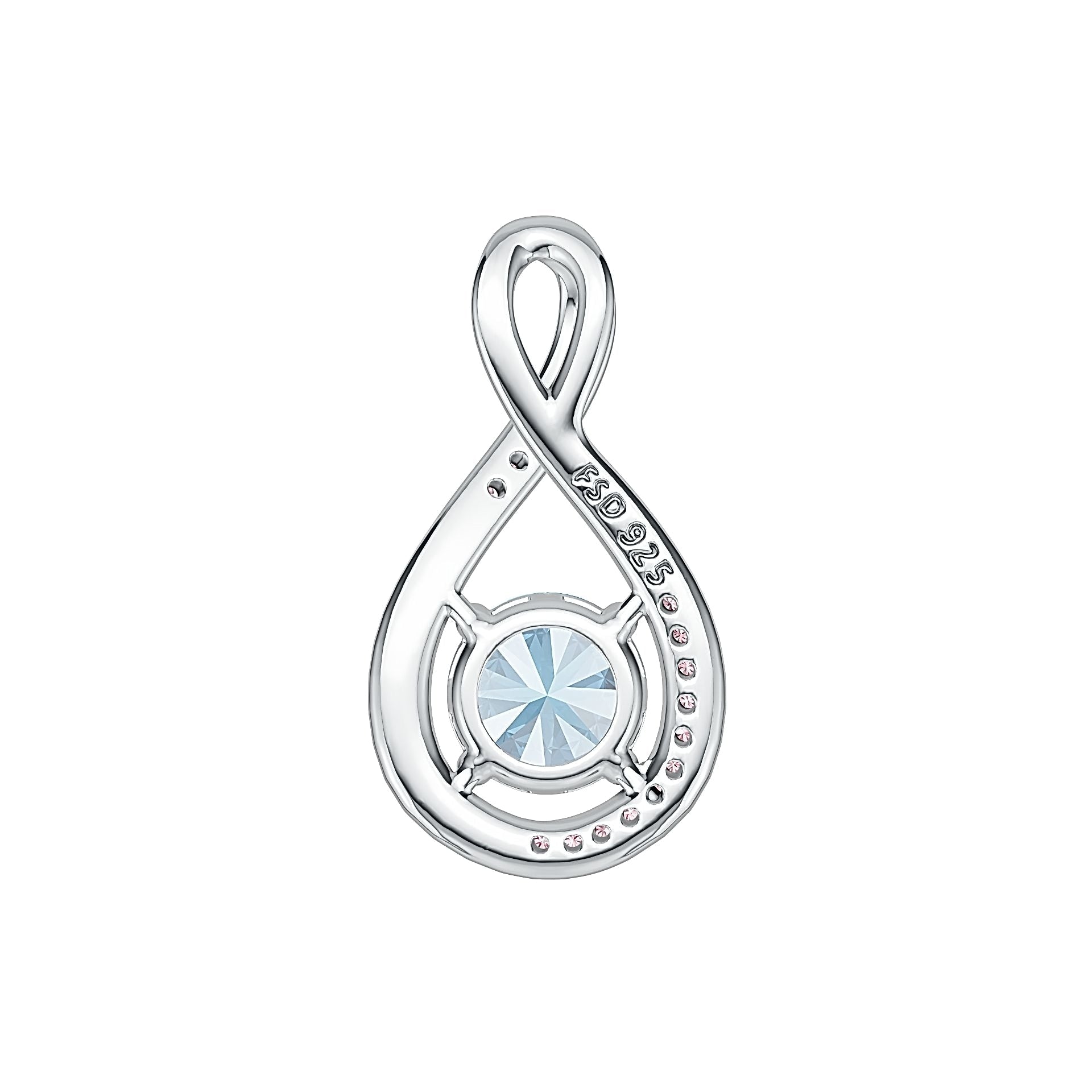 18K Gold Semi Mount Pendant Setting Round RD 7X7MM Diamond Accent Syzjewelry