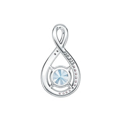 18K Gold Semi Mount Pendant Setting Round RD 7X7MM Diamond Accent Syzjewelry