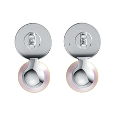 Sterling Silver Semi Mount Earrings Setting Round RD 9x9mm RD Cab 6X6mm DHJ