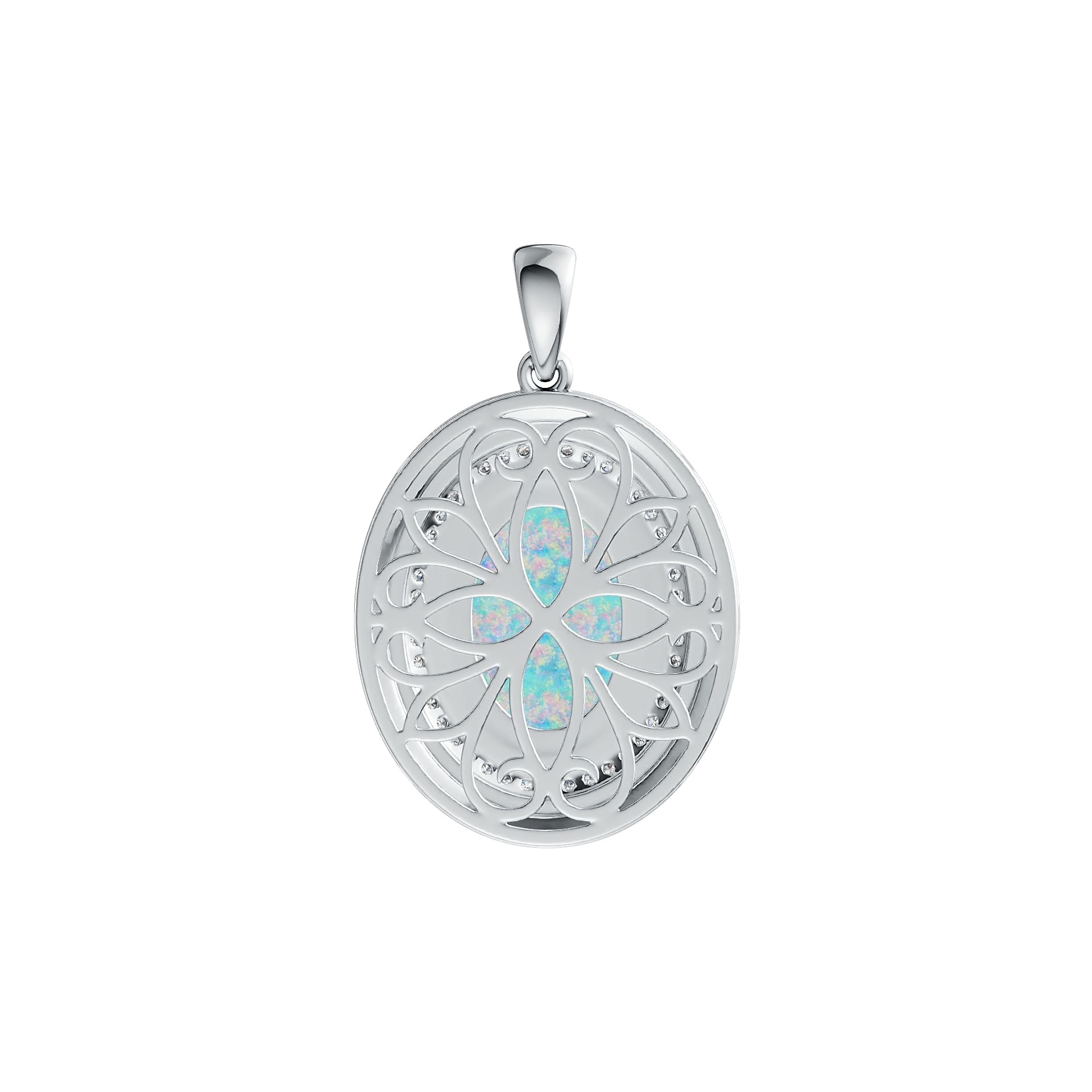 Sterling Silver Semi Mount Pendant Setting Oval OV 14X10mm Cabochon DHJ