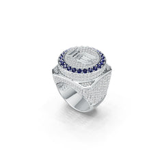 Men's Customizable Sterling Silver Champion Ring - Personalized Ring of Honor for Champions Syzjewelry