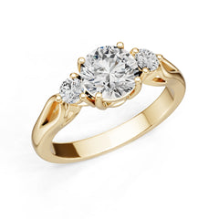 14K Gold Semi Mount Ring Setting Round Ro 6x6mm Diamond Accent Syz Jewelry