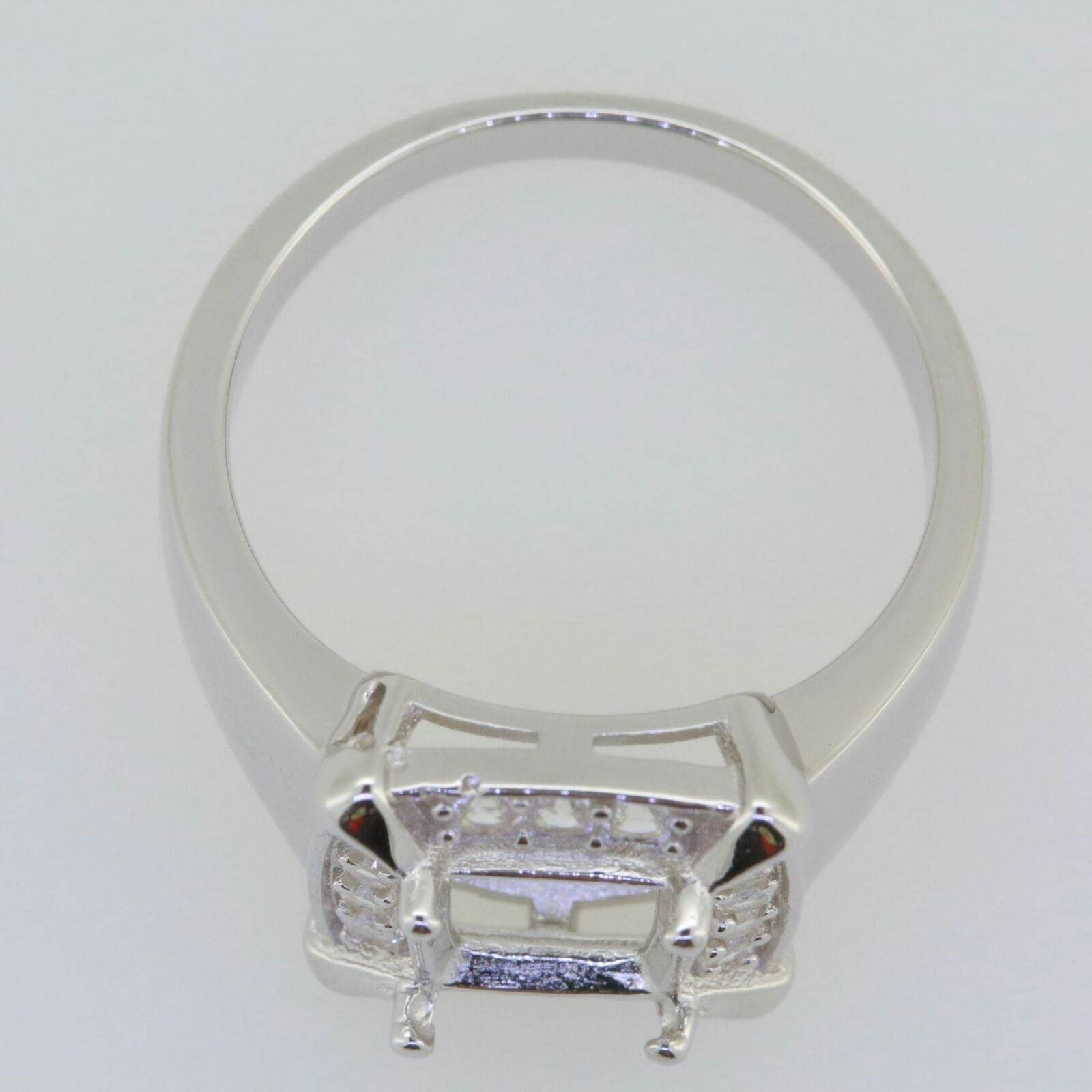 18K Gold Semi Mount Ring Setting Cushion CU 9x7mm 7738R Diamond Accent Syzjewelry