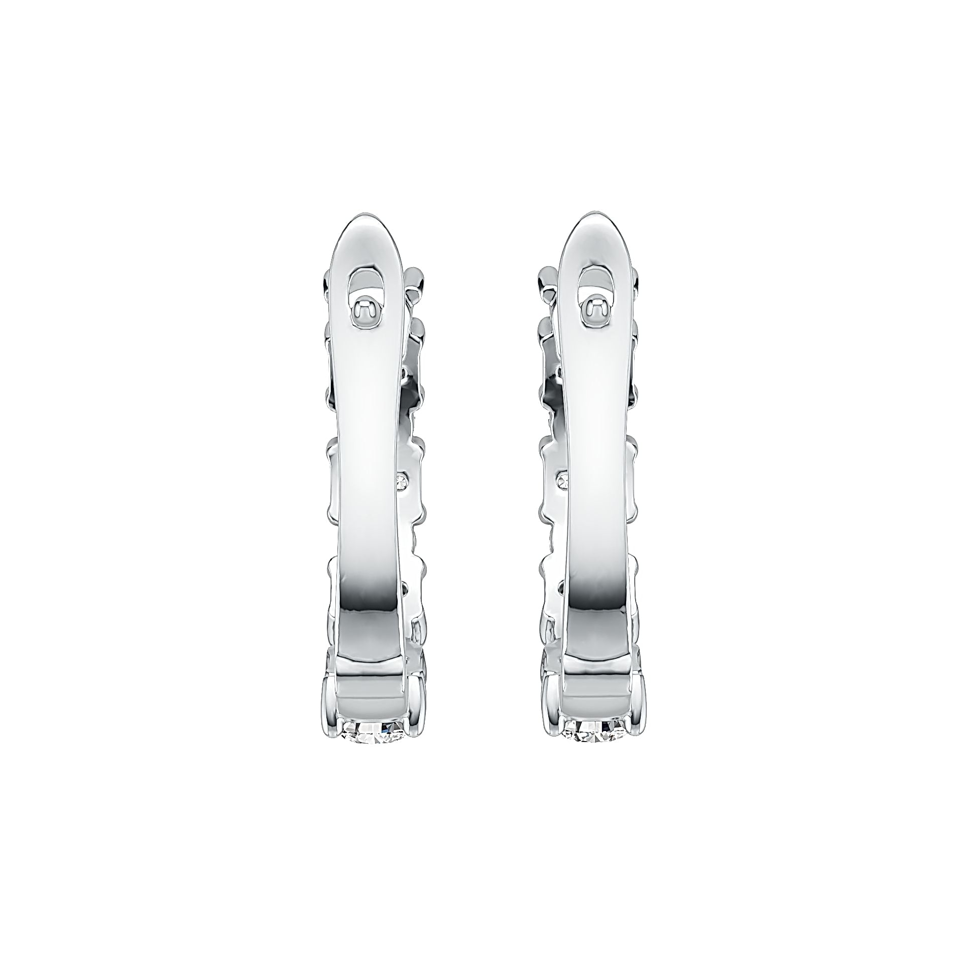 Sterling Silver Earrings Huggie Hoop with White Topaz or Moissanite Syzjewelry