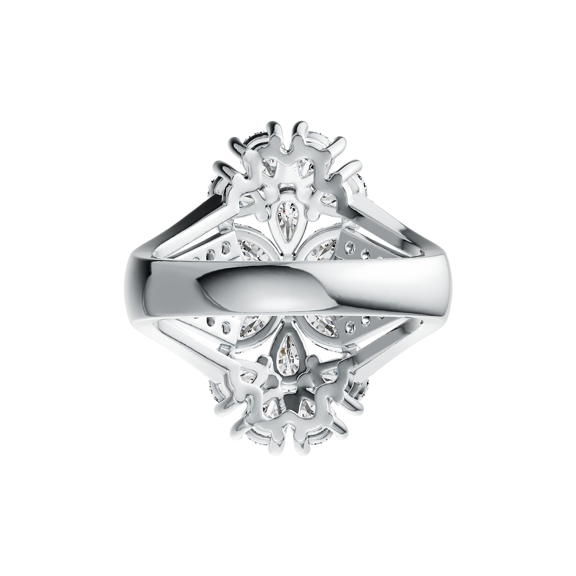 Platinum Semi Mount Ring Setting Marquise MQ 6X3mm PE 5X3mm PE 4X3mm Diamond Accent DHJ