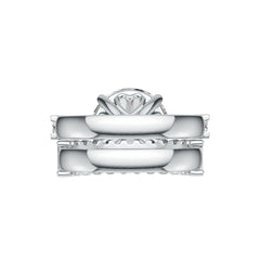 Platinum Semi Mount Ring Setting Round RD 12x12mm with Diamond Accent DHJ