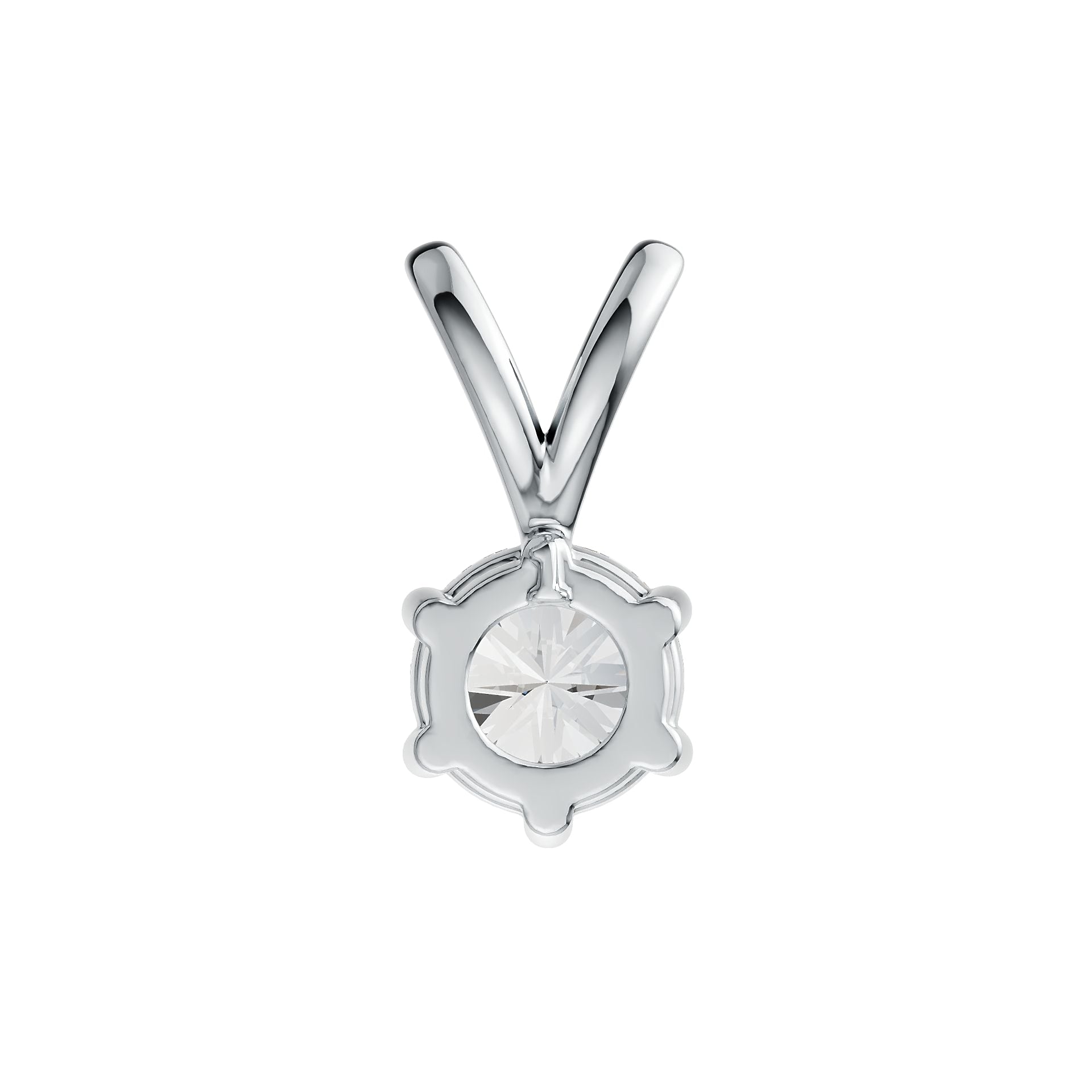 Sterling Silver Semi Mount Pendant Setting Round RD 6x6mm DHJ
