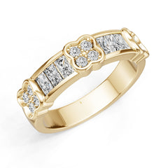 18K Gold Semi Mount Ring Setting Princess Pr 4x2mm Diamond Accent Syz Jewelry