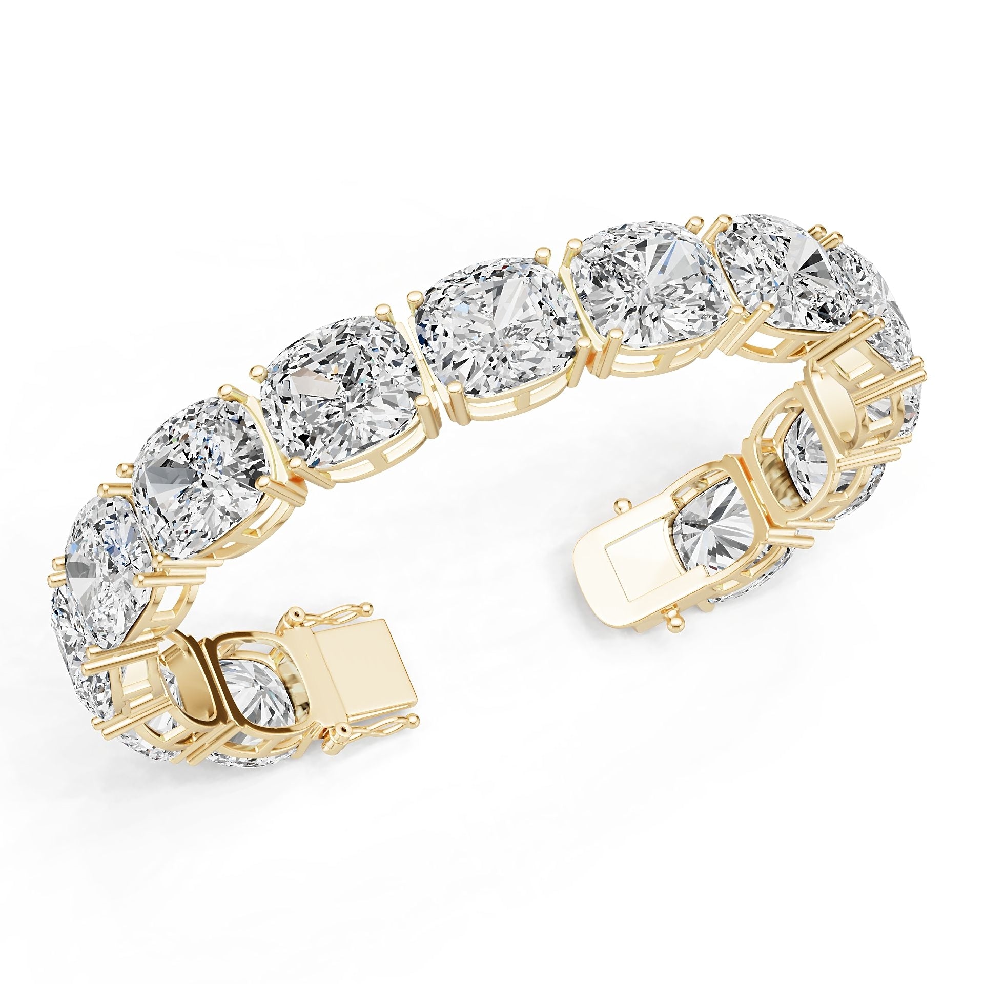 14K Gold Semi Mount Bracelet Setting Cushion Cu 12x12mm Diamond Accent Syz Jewelry