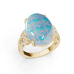 14K Gold Semi Mount Ring Setting Oval Ov 18x13mm Diamond Accent Syz Jewelry