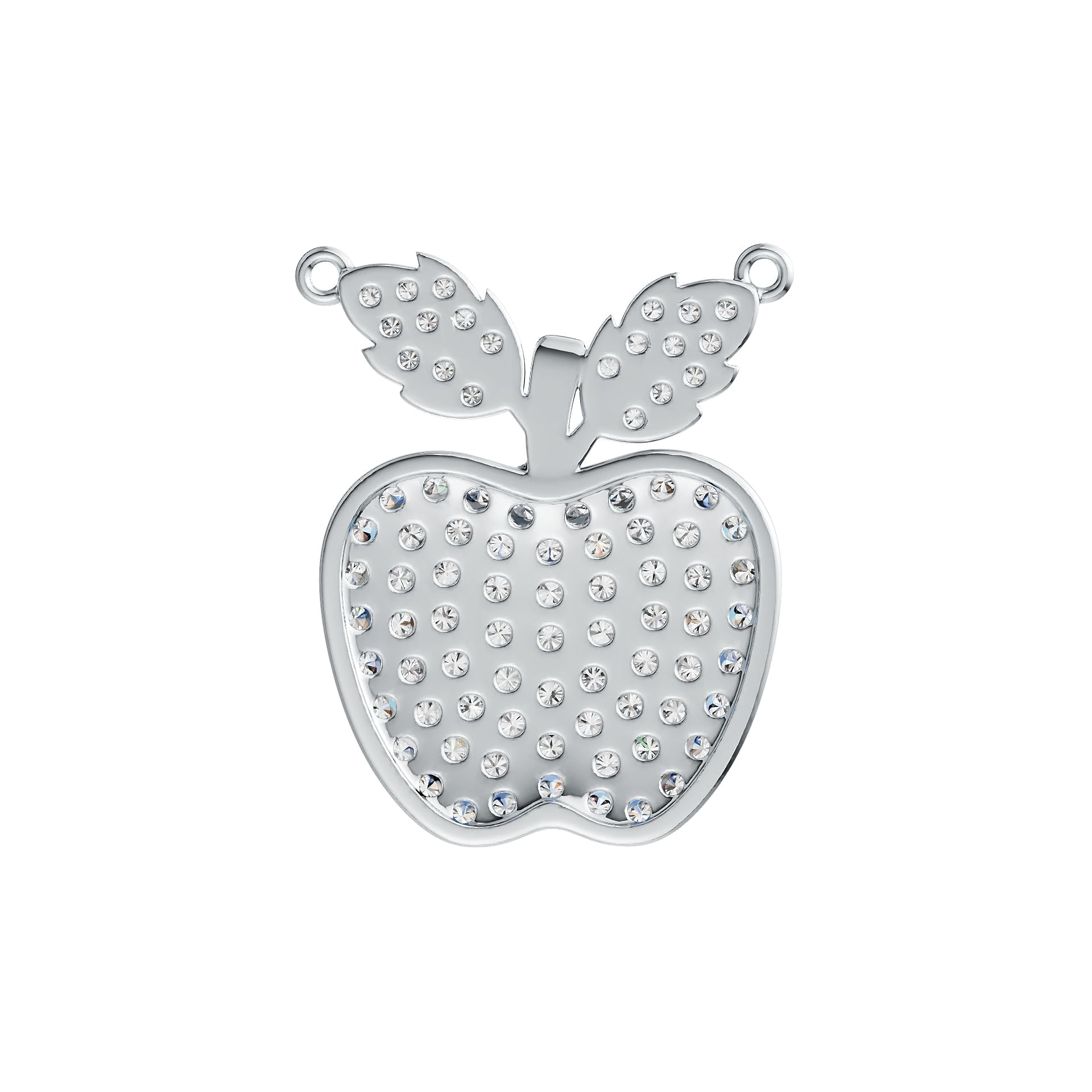 18K Gold Pendant with or Moissanite Apple Theme Diamond Accent DHJ