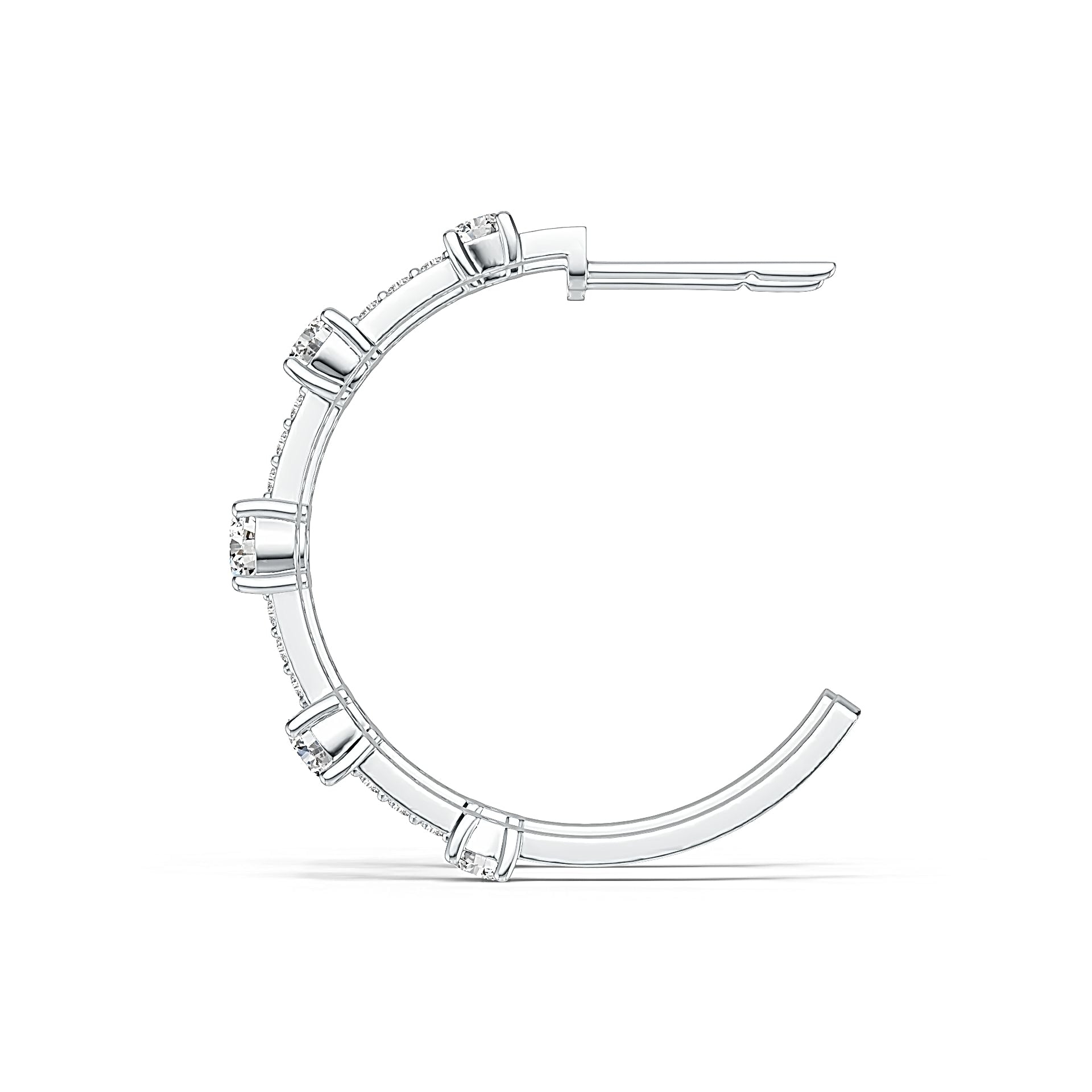 Platinum Semi Mount Earrings Setting Round RD 4x4mm Diamond Accent DHJ