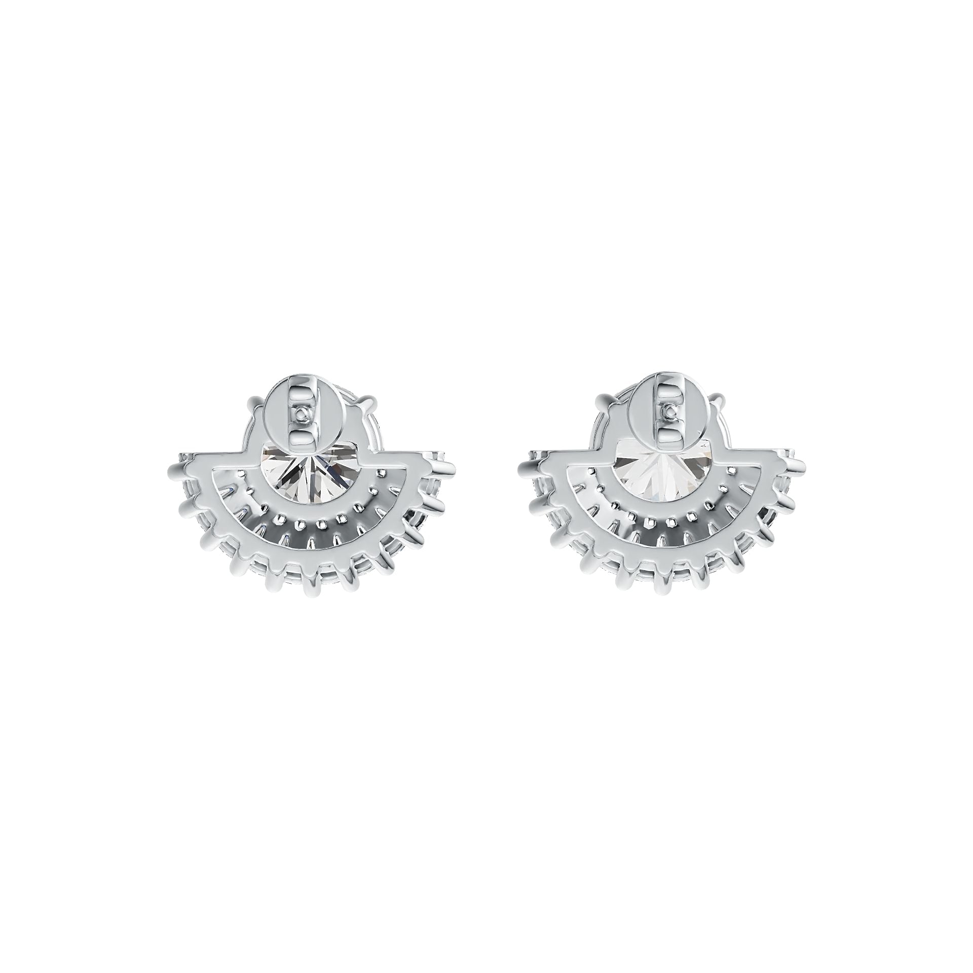 18K Gold Semi Mount Earrings Setting Round RD 8x8mm DHJ