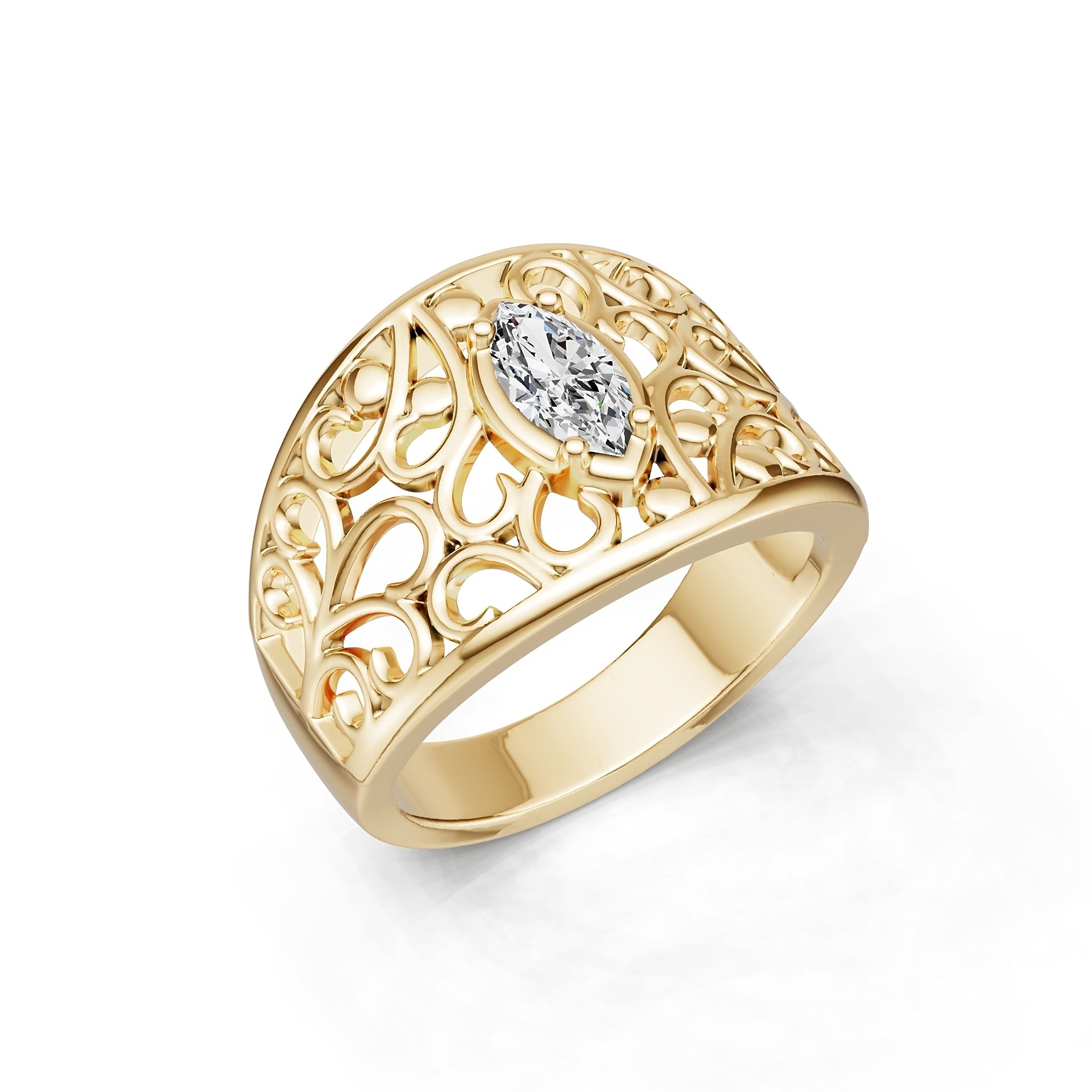 Platinum Semi Mount Ring Setting Marquise Ma 8x4mm Syz Jewelry