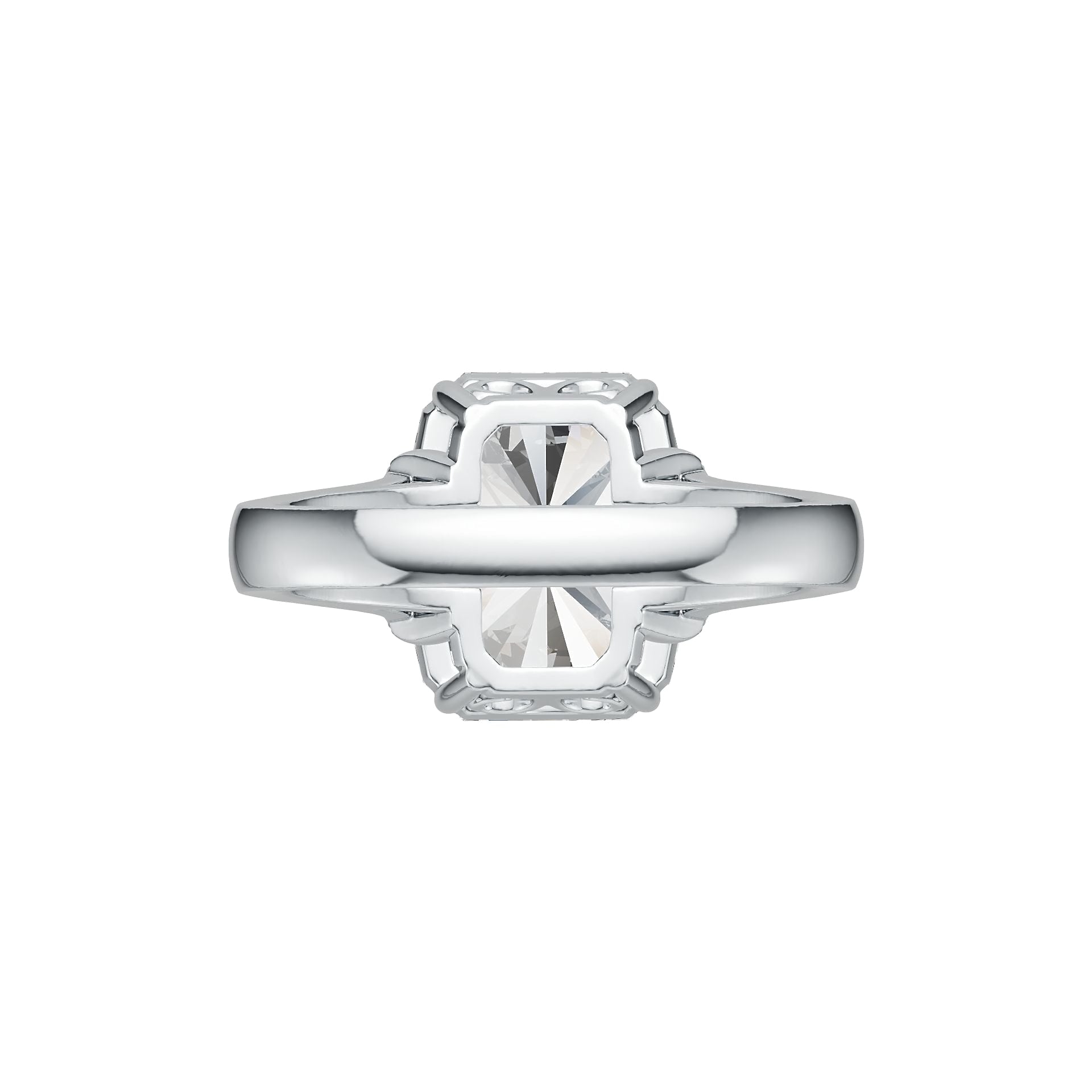 14K Gold Semi Mount Ring Setting Cushion CU 14X12mm Diamond Accent DHJ