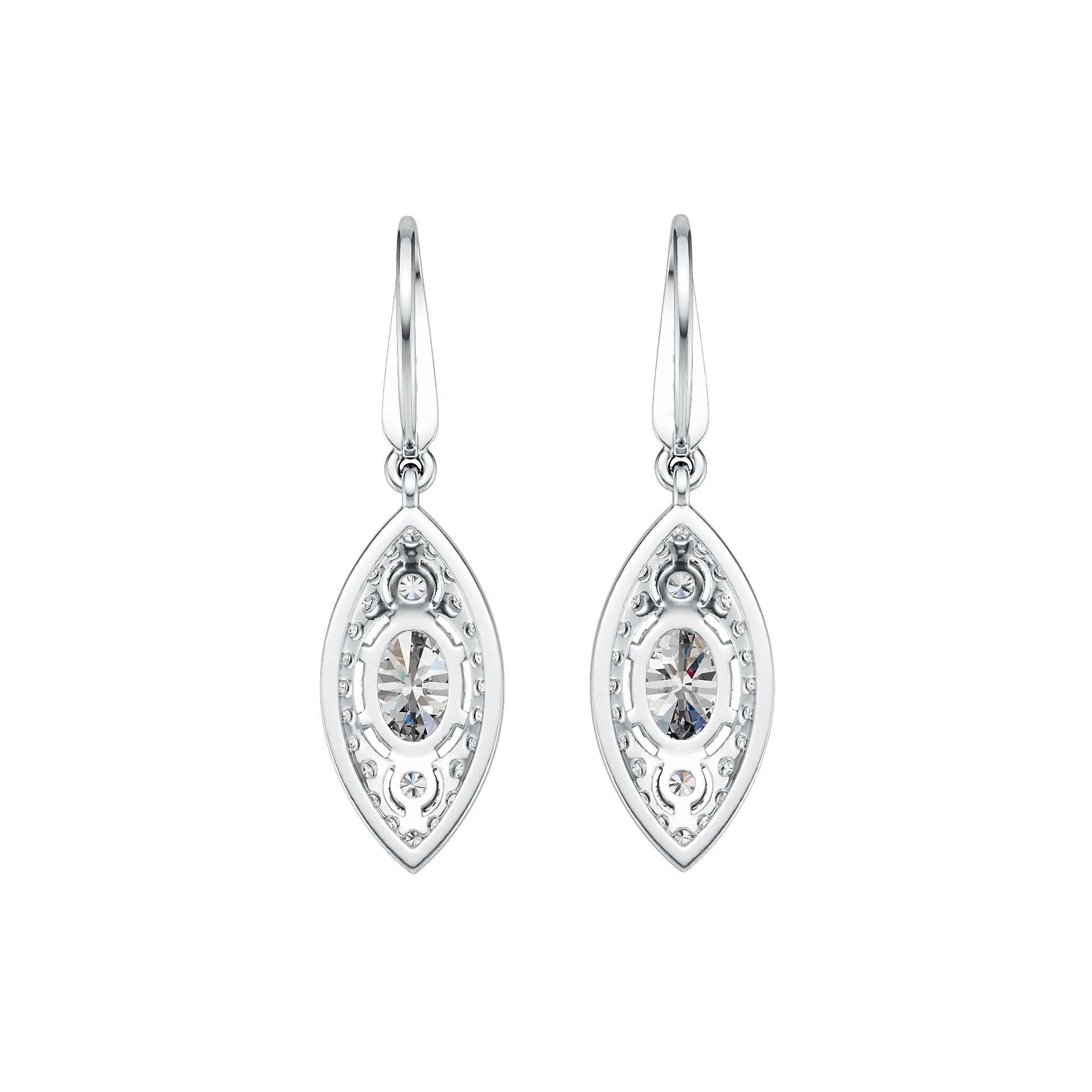Sterling Silver Semi Mount Earrings Setting Oval OV 7X5mm with White Topaz DHJ