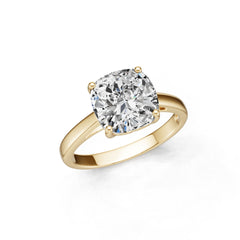 10K Gold Semi Mount Ring Setting Cushion Cu 9x9mm Moissanite Accent Syz Jewelry