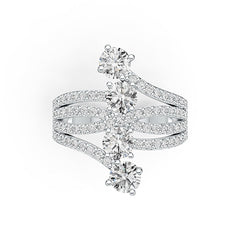 18K Gold Semi Mount Ring Setting Round RD 5x5mm Diamond Accent DHJ