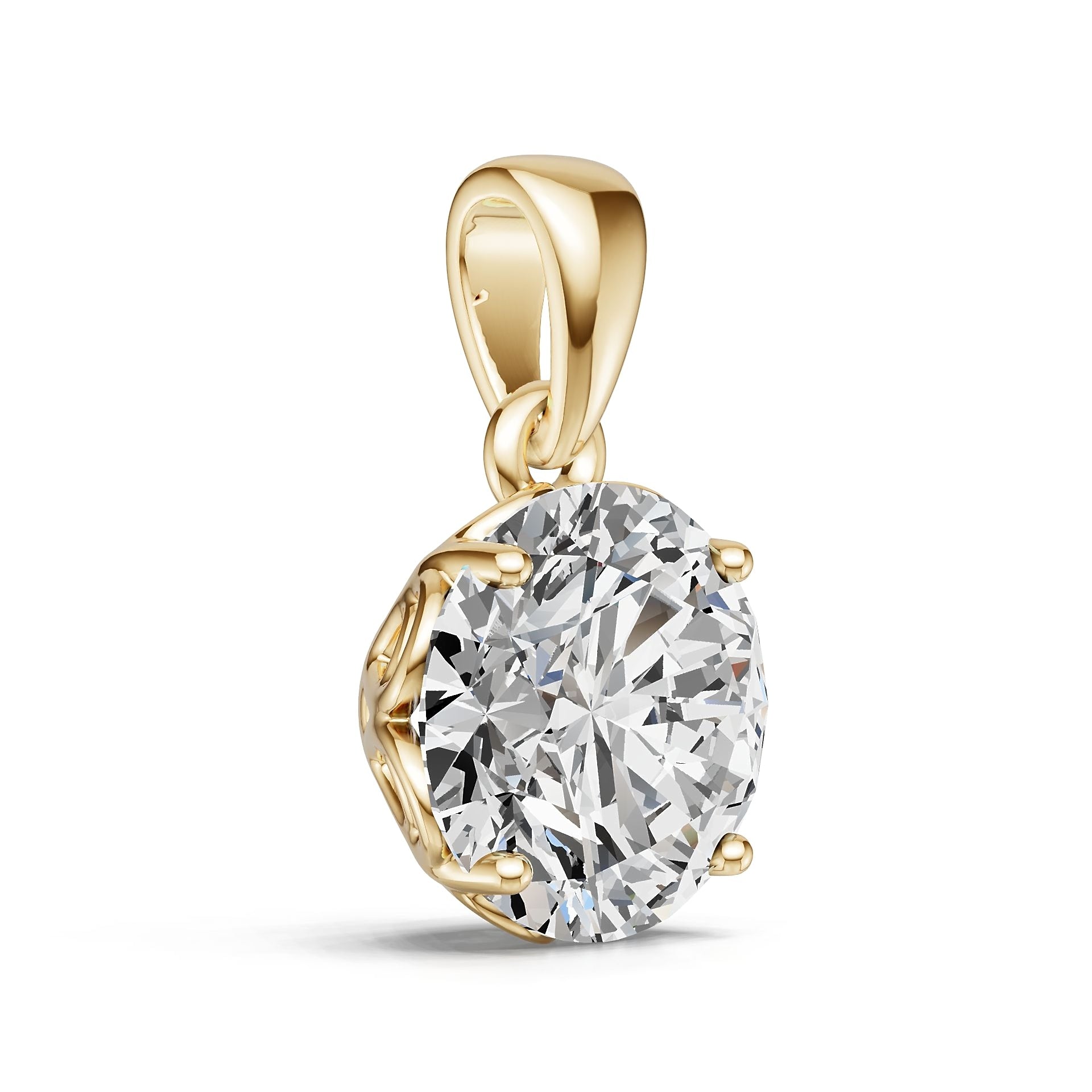 Platinum Semi Mount Pendant Setting Round Ro 6x6mm Syz Jewelry