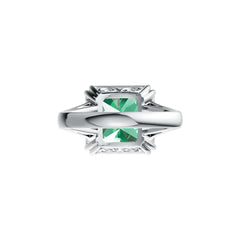 Platinum Semi Mount Ring Setting Emerald OCT 14X14mm Solitaire DHJ