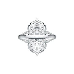 Platinum Semi Mount Ring Setting Oval OV 7X5mm Diamond Accent DHJ