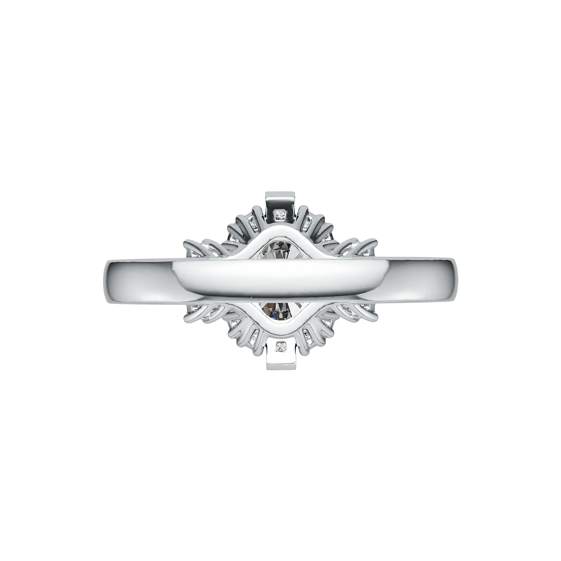 Sterling Silver Semi Mount Ring Setting Oval OV 8X6mm with White Topaz DHJ
