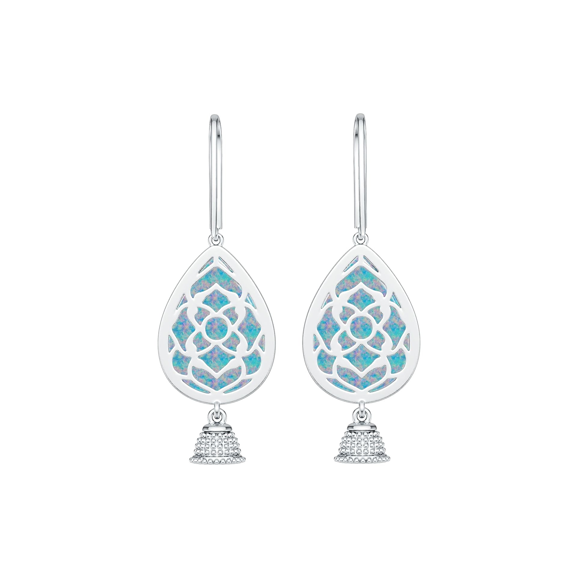 Sterling Silver Semi Mount Earrings Setting Pear PE 23X16mm Cabochon DHJ