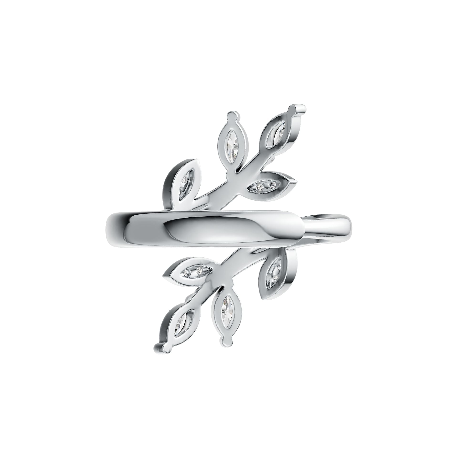 Sterling Silver Semi Mount Ring Setting Marquise MQ 5x2.5mm Leaves Syzjewelry