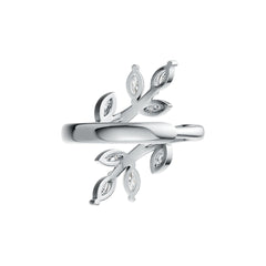 Sterling Silver Semi Mount Ring Setting Marquise MQ 5x2.5mm Leaves Syzjewelry