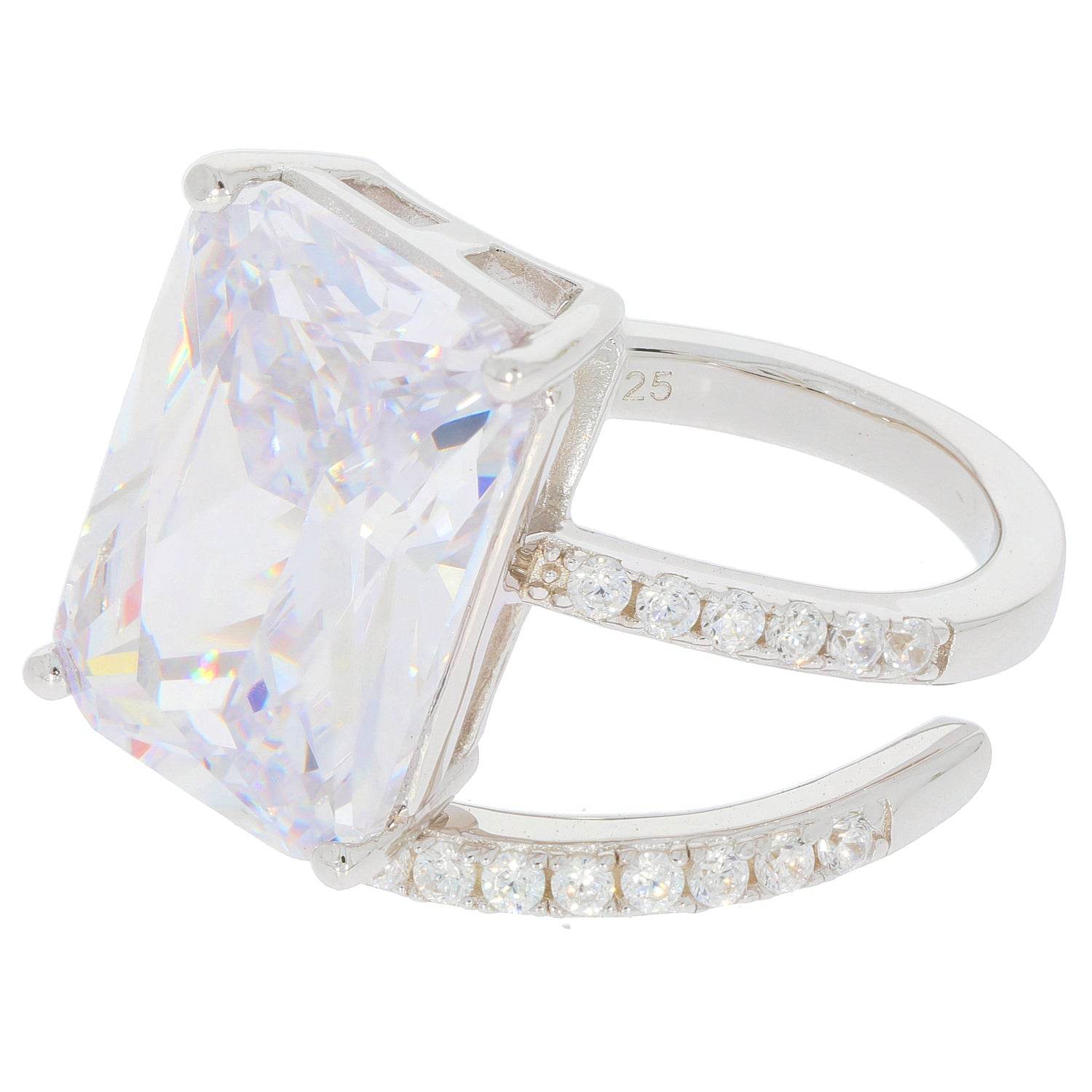 10K Gold Semi Mount Ring Setting Emerald OCT 15X10mm Bypass Moissanite Accent Syzjewelry