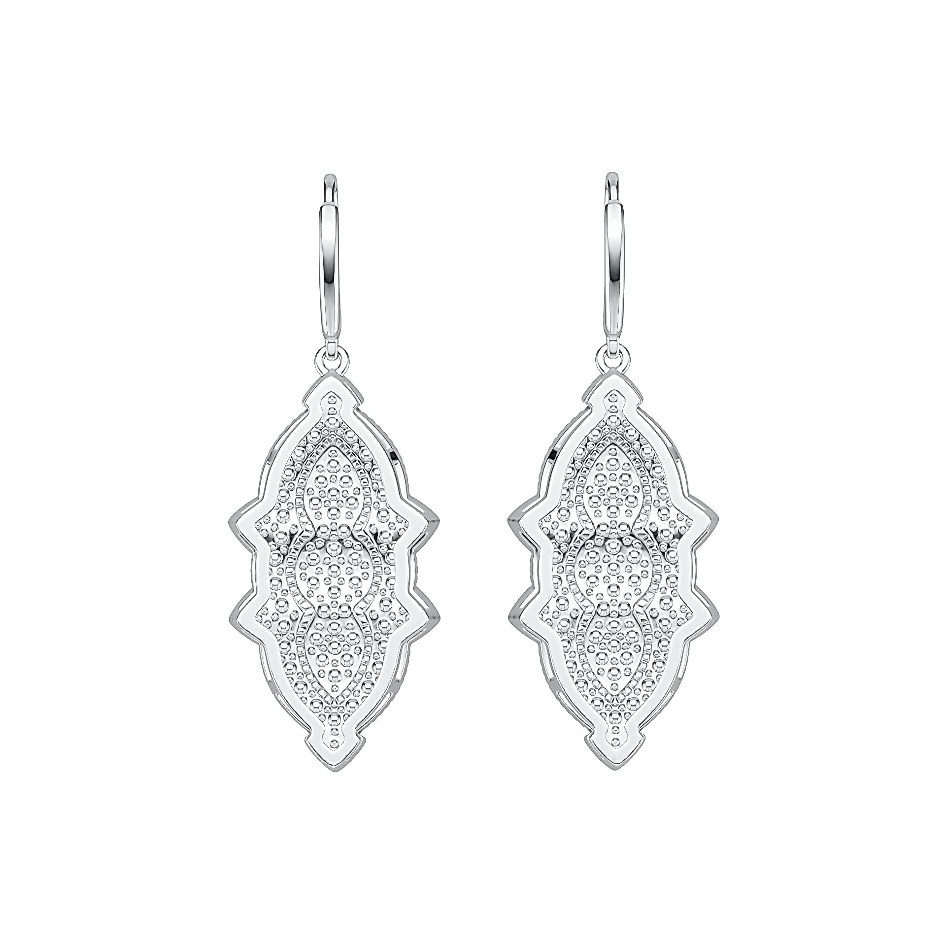 14K Gold Dangling Earrings with or Moissanite Diamond Accent DHJ