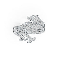Platinum Ring with or Moissanite Dolphin Theme Diamond Accent DHJ
