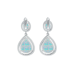 Sterling Silver Semi Mount Earrings Setting Pear PE 15X12mm OV 8X6mm Cabochon - Syzjewelry