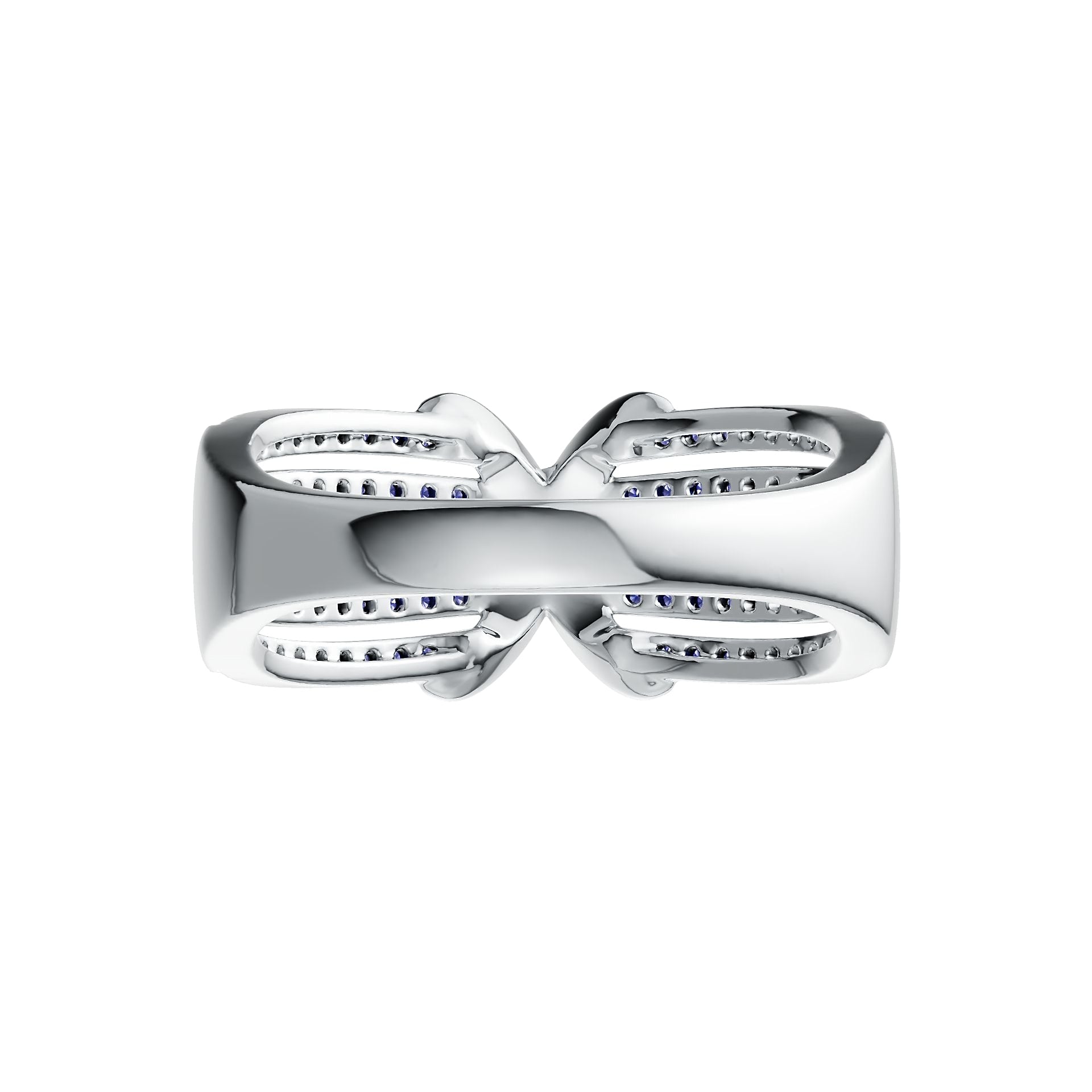 Sterling Silver Ring Crossover Multi-Row with White Topaz or Moissanite Syzjewelry