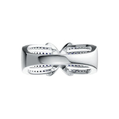 Sterling Silver Ring Crossover Multi-Row with White Topaz or Moissanite Syzjewelry