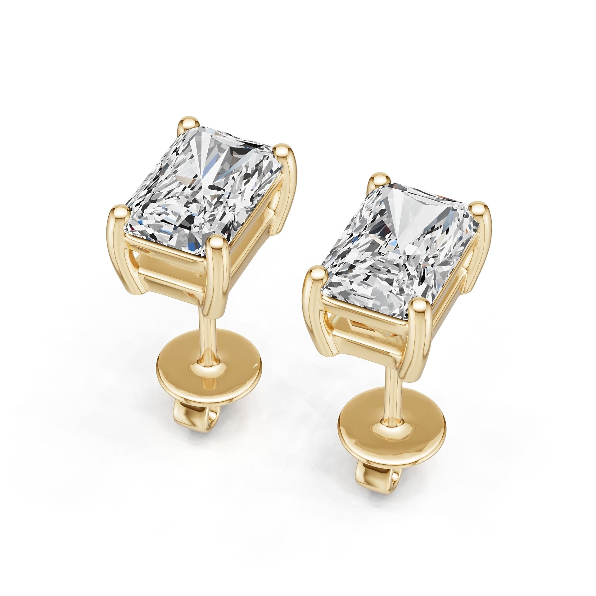 18K Gold Semi Mount Earrings Setting Emerald Em 6x4mm Diamond Accent Syz Jewelry