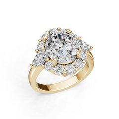 14K Gold Semi Mount Ring Setting Oval Ov 5x9mm Diamond Accent Syz Jewelry
