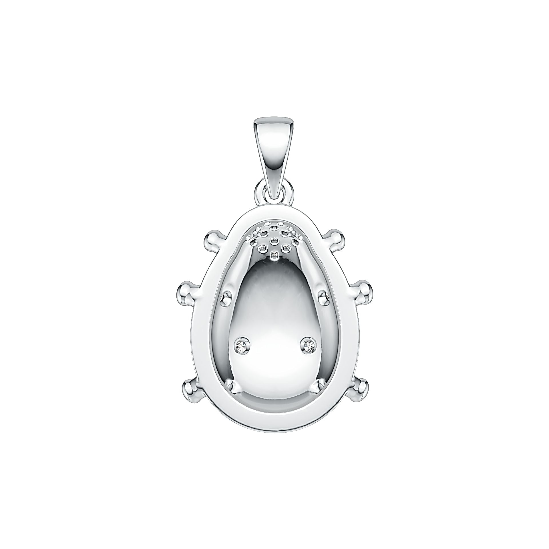 Sterling Silver Semi Mount Pendant Setting Round RD 1.5mm DHJ