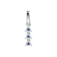 Sterling Silver Semi Mount Pendant Setting Trillion TL 4X4mm with White Topaz - Syzjewelry