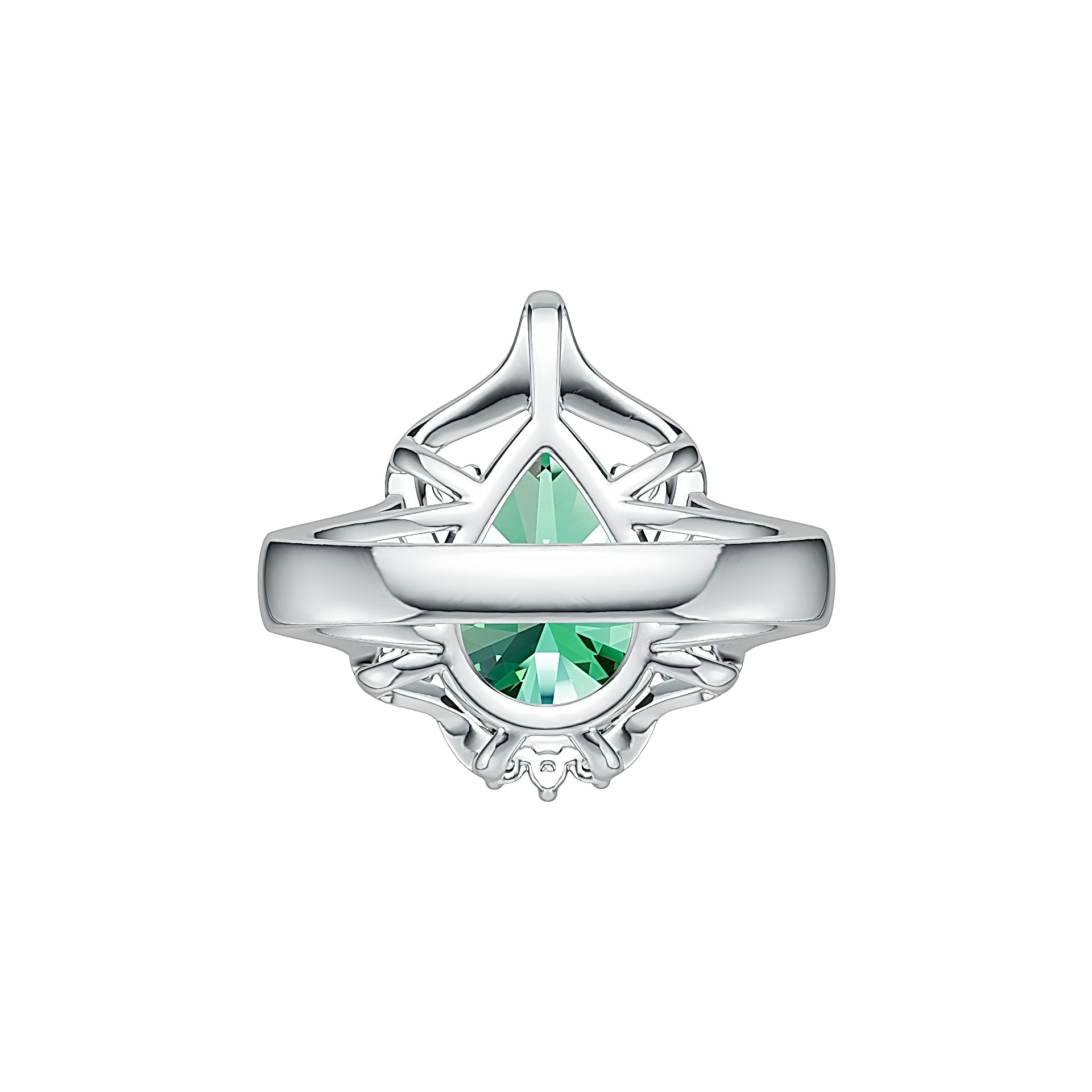 Sterling Silver Semi Mount Ring Setting Pear PE 13X9mm Syzjewelry